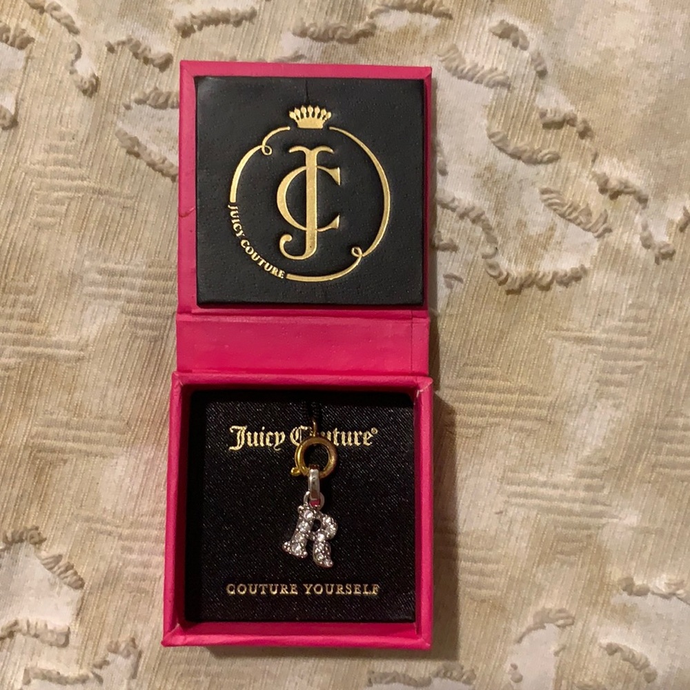 Juicy Couture Pink Box with Gold and Silver Initial 'R' Charm